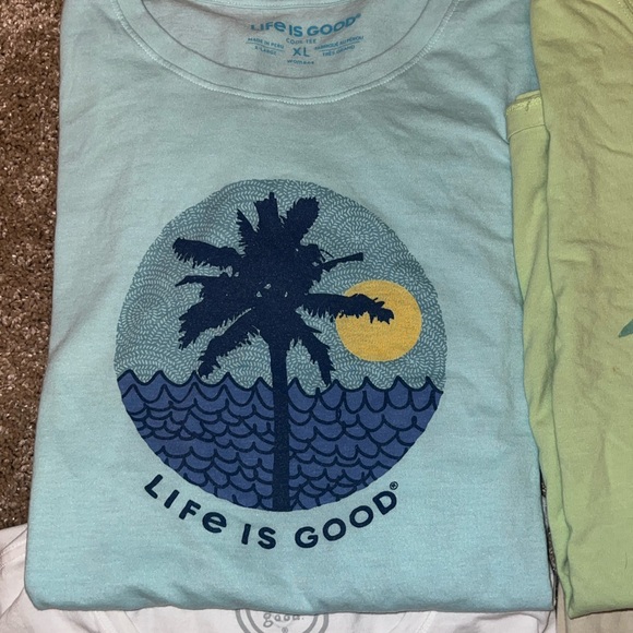 Lot of 4 Women’s Life Is Good Short Sleeve T- Shirts Size XL Summer Vibes - Picture 2 of 6